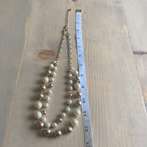 NAPIER 2 tier faux pearl gold plated necklace - Picture 7 of 7